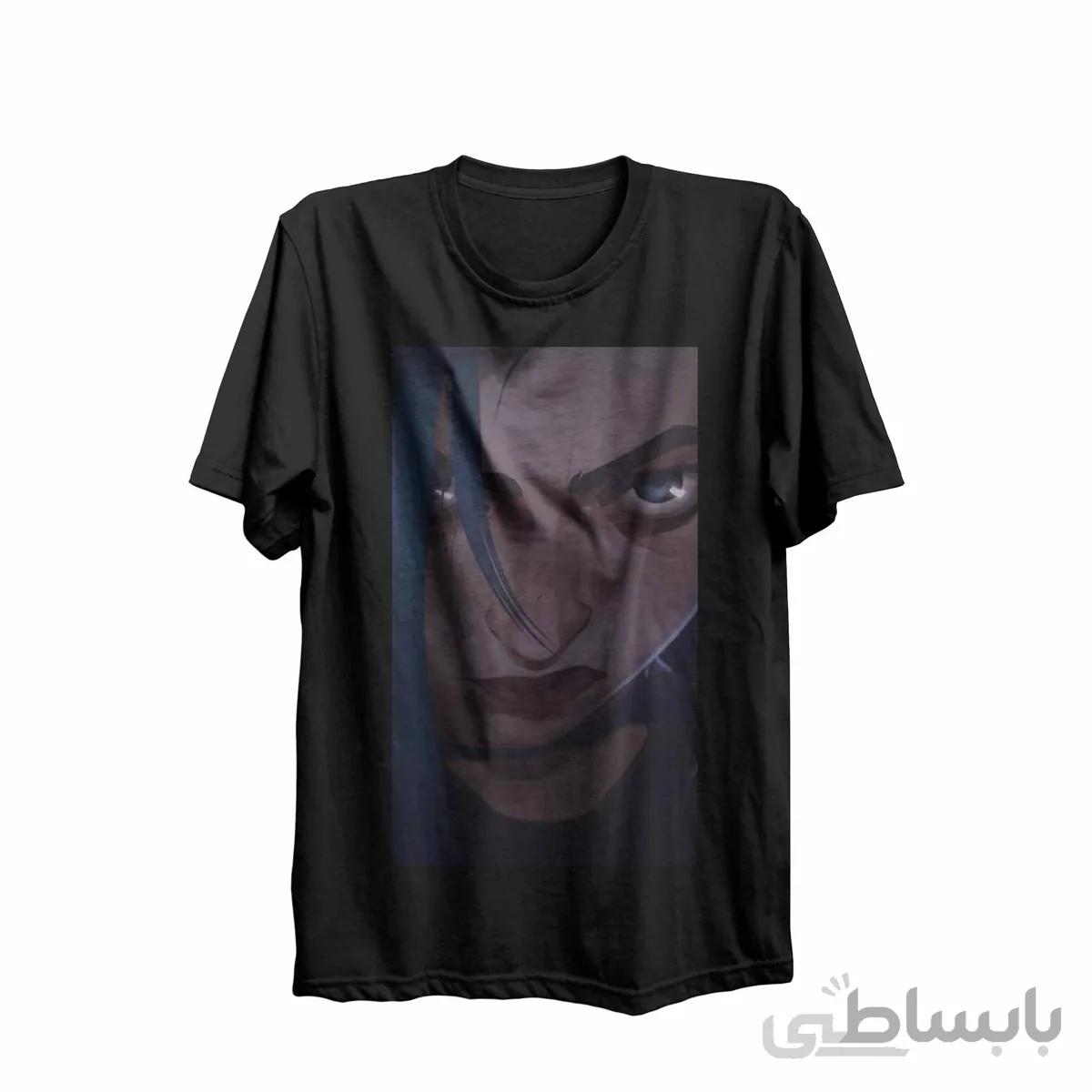 تیشرت یقه گرد مشکی طرح سریال آرکین Arcane کد KCT10434