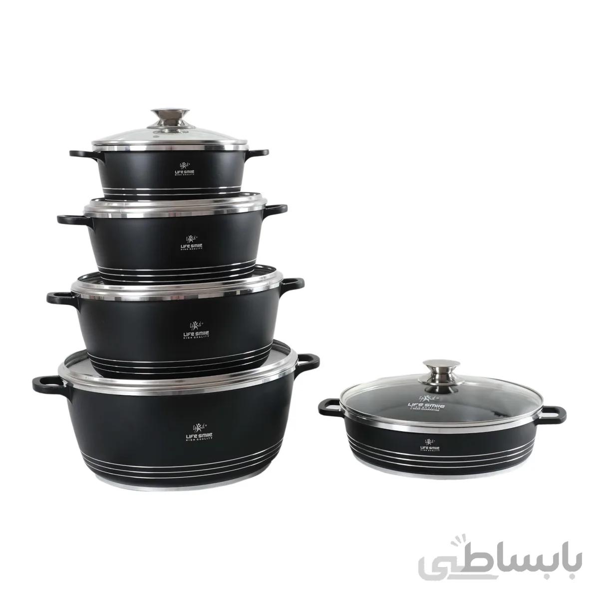 سرویس قابلمه سرامیکی لایف اسمایل مدل BB 10SET شامل 10 پارچه ا LIFESMILE BB-10SET Classic Cookware Set