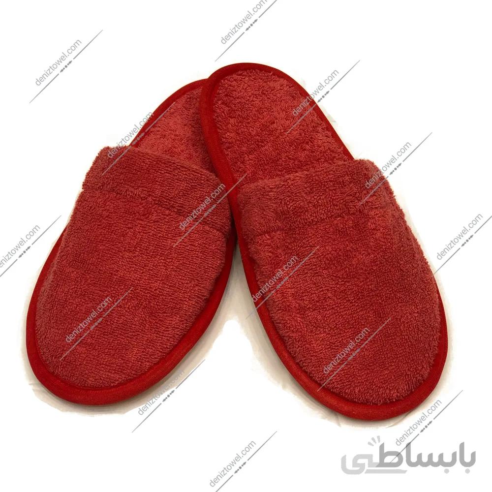 دمپایی حوله بهار قرمز روشن