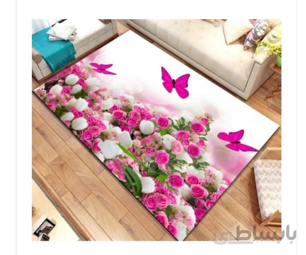 روفرشی کشدوز مخمل ترک کد رز و پروانه سایز 350*250 سانتی متر ( 9متری )