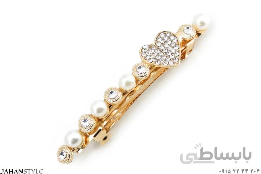 گل سر مرواریدی نگین دار