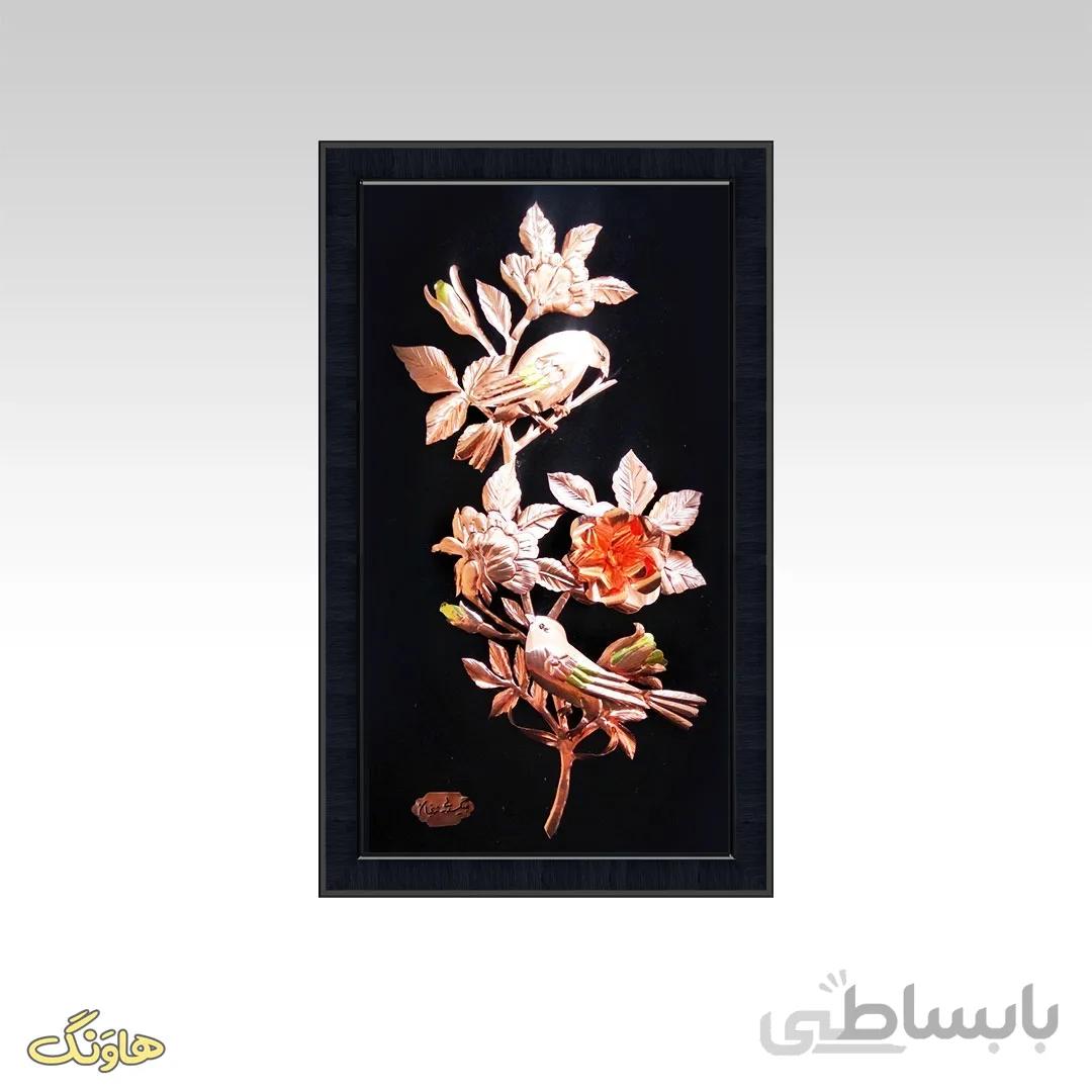 تابلو معرق گل و مرغ B09