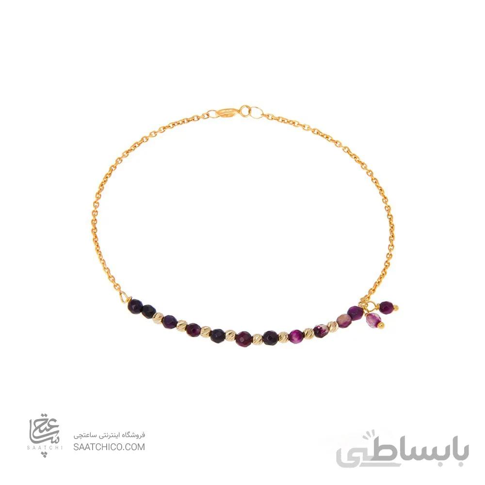 دستبند طلا زنانه با سنگ و گوی البرنادو کد XB832