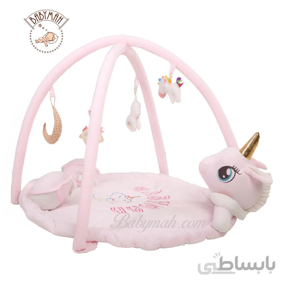 تشک بازی لبه دار تک شاخ پونی مناسب نوزاد دختر