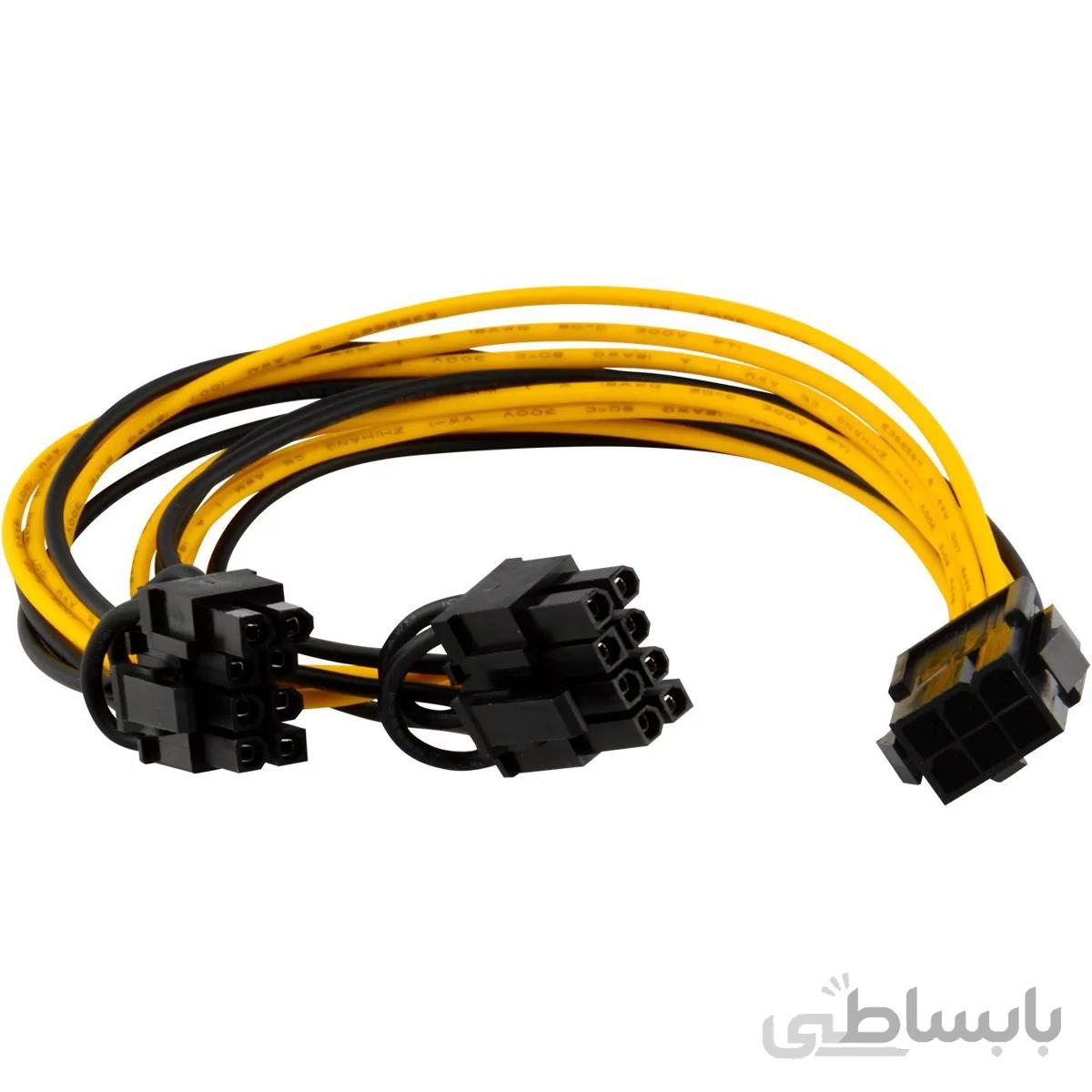 کابل تبدیل برق گرافیک ۶ پین نر به دو ۸ پین ماده