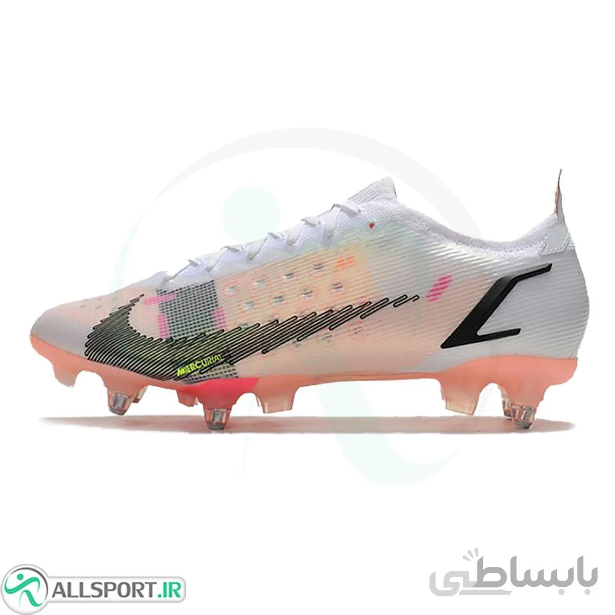 کفش فوتبال نایک مرکوریال طرح اصلی Nike Mercurial Vapor 14 Elite SG White Pink