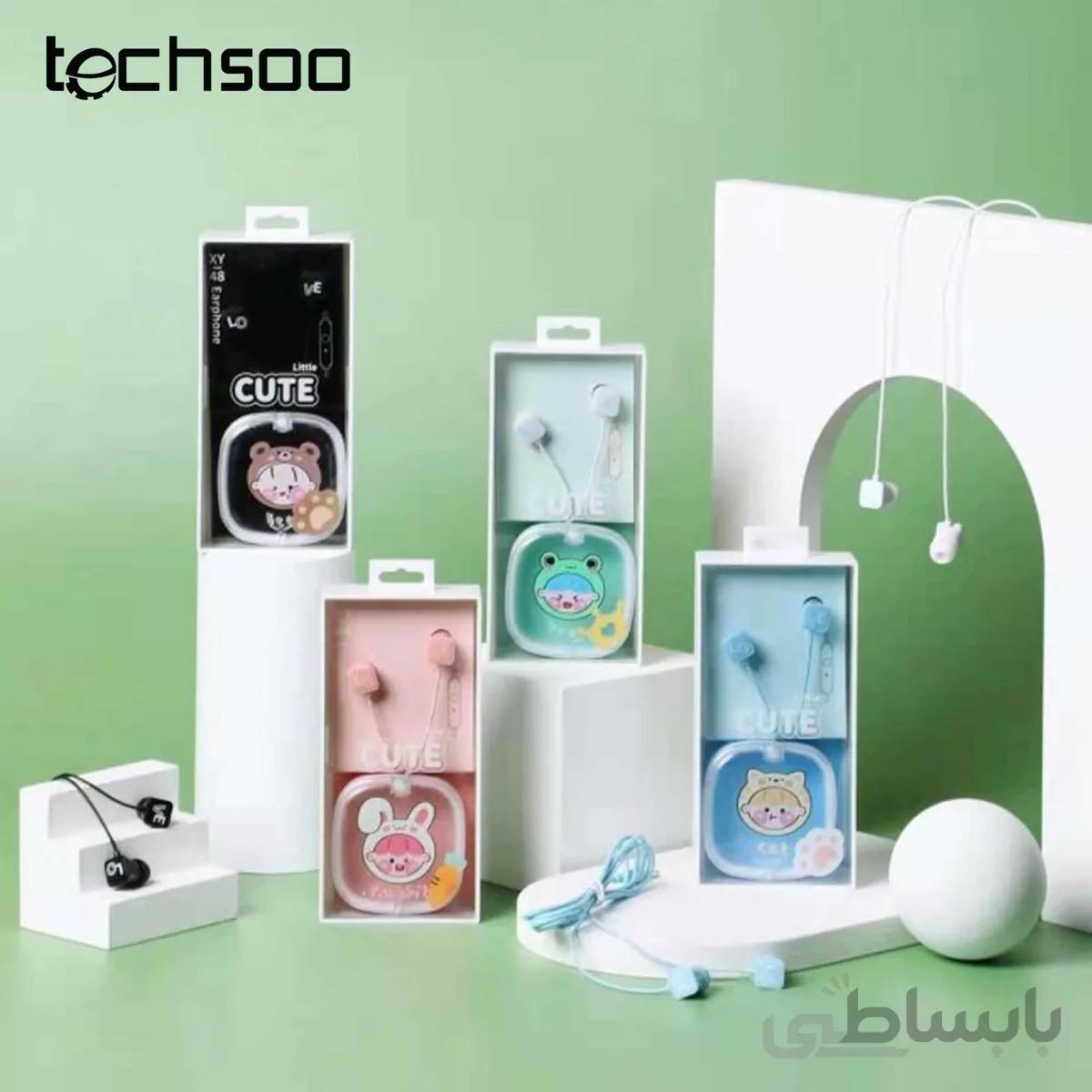 هندزفری طرح دختر کارتونی Little cute girl XY-48 wired earphone with storage box