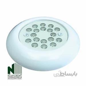 چراغ روکار استخری فلت تک رنگ 18 وات 12 ولت ledman مدل 18RR