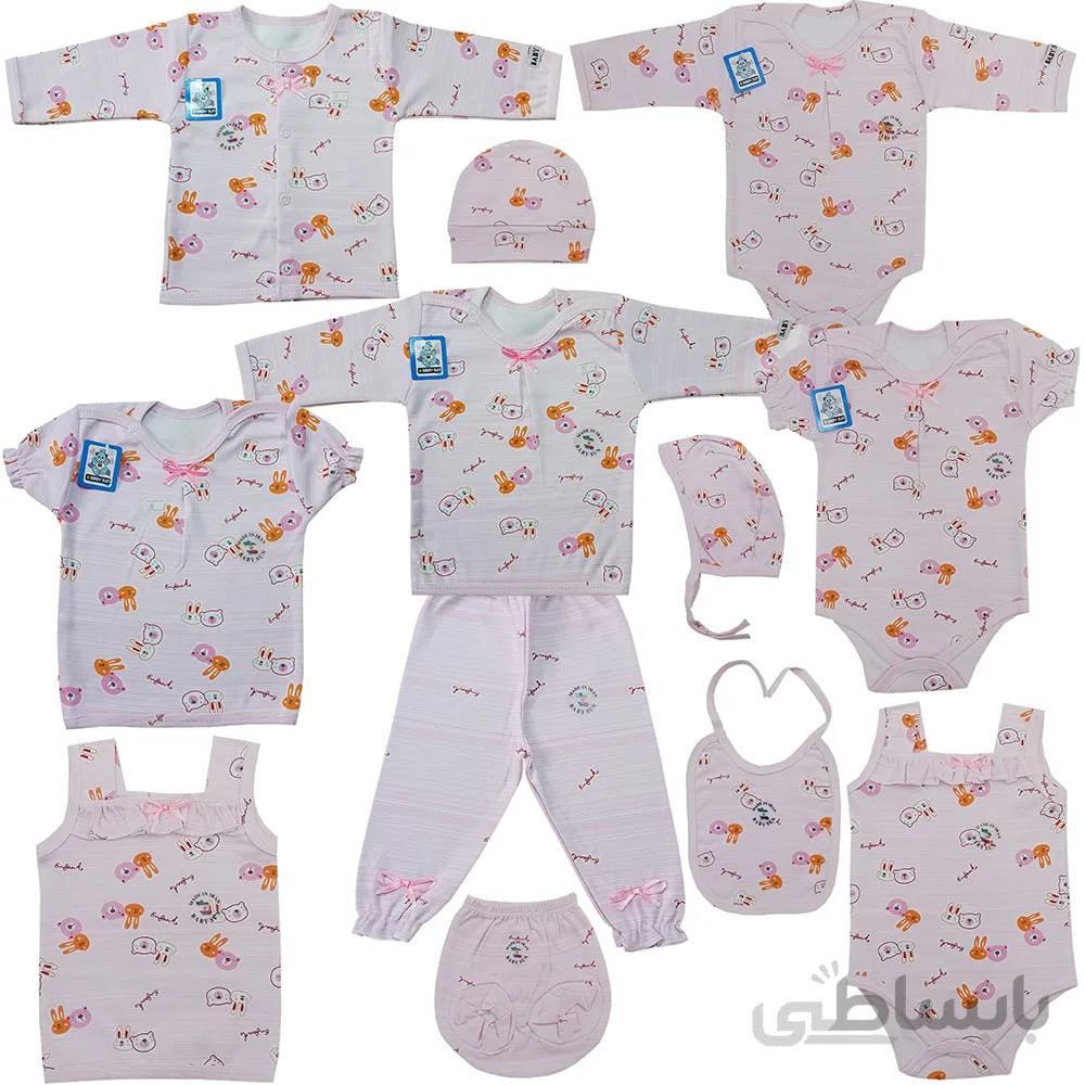 ست لباس راحتی نوزادی بی بی سان طرح خرگوش و خرس