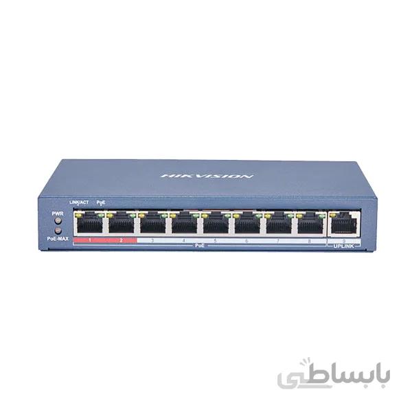 سوئیچ شبکه DS-3E0109P-E هایک ویژن ا 9Port Fast Ethernet Unmanaged POE Switch Hikvision