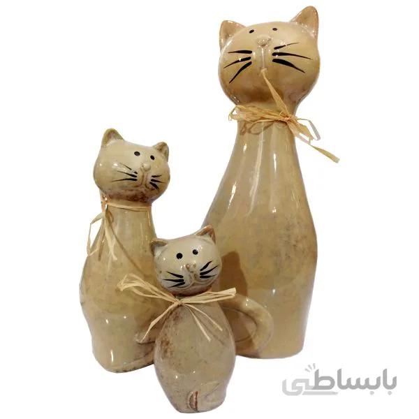 مجسمه مدل خانواده گربه ها مجموعه 3 عددی