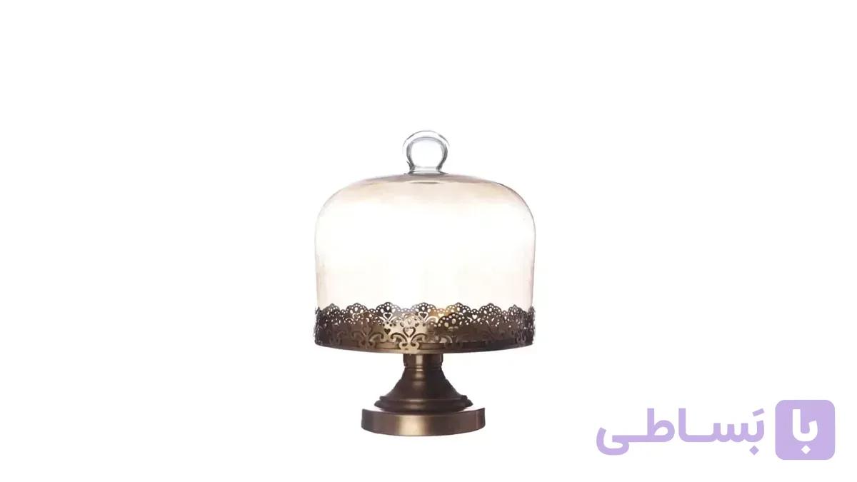 ظرف سرو کیک آنتیک طرح لبه اسلیمی کد 845