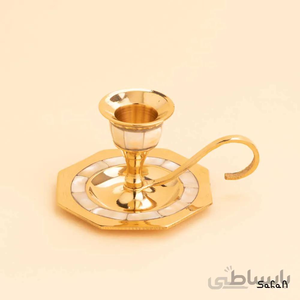 شمعدان انگشتی برنجی صدفی