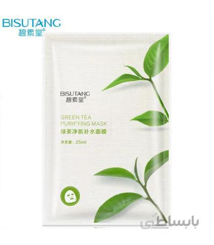 ماسک ورقه ای عصاره چای سبز برند بیسوتانگ Bisutang Green tea