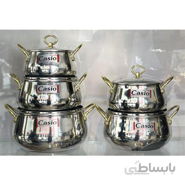 سرویس قابلمه ۱۰ پارچه کاسیو طرح استیل