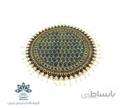 رومیزی گرد قلمکاری ممتاز اصفهان طرح بُته جِقه