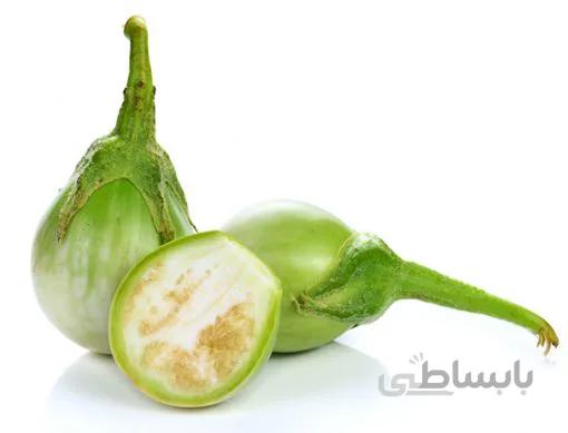 بذر بادمجان سبز دلمه راه راه هیبرید هندی بسته 10 عددی