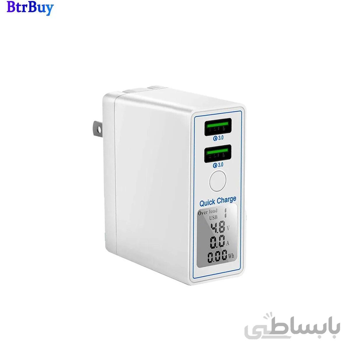 شارژر دیواری هوشمند lcd دار مدل QC36W