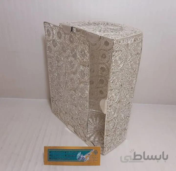 جعبه دستمال کاغذی ملیله کد۱۳۲۶۳۲۶۶۴۴۰
