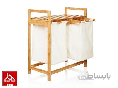 سبد دوقلو چوبی ا ساخته شده با پارچه و چوب درختان جنگلی