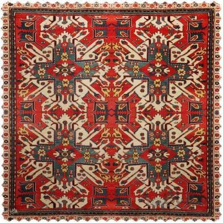 رومیزی مخمل مربع فرش ترنج