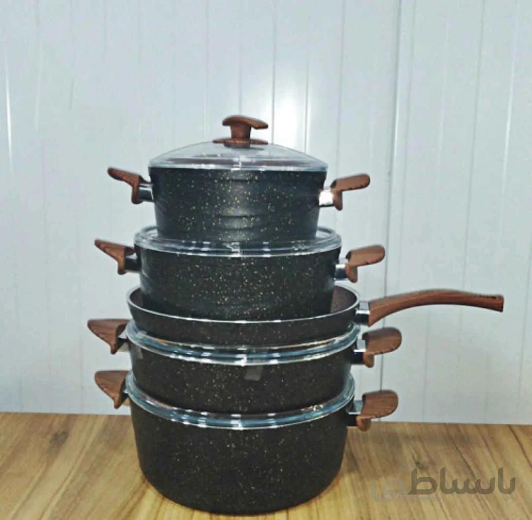 سرویس قابلمه 9 پارچ مشکی تفلون