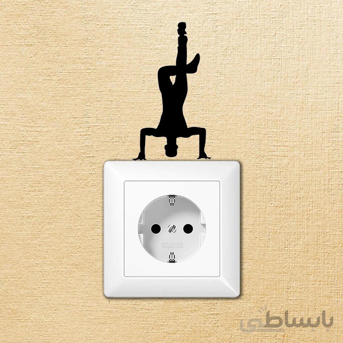 اشکال دکوراتیو کلید و پریز فروشگاه آژنگ طرح ورزشکار کد AD-S-751