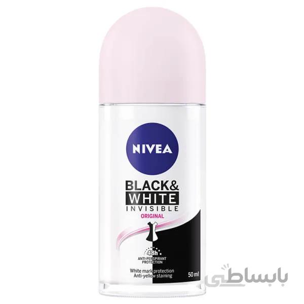 مام رول زنانه اینویزیبل بلک اند وایت اورجینال نیوآ ا Nivea Invisible Black & White Orginal Deo Roll For Women