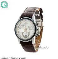 ساعت مچی ویولت زنانه کرنوگراف گرد چرمی استیل مشکی صفحه سفید کد 0411L