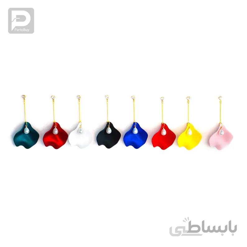 گوشواره برگ گل مرواریدی