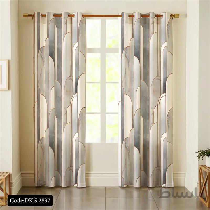 پرده پانچی (هازان و مخمل) کد DK.S.2837 طرح اسپرت ابرها