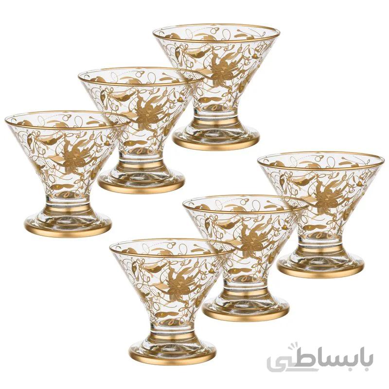 بستنی خوری بسته 6 عددی طلایی