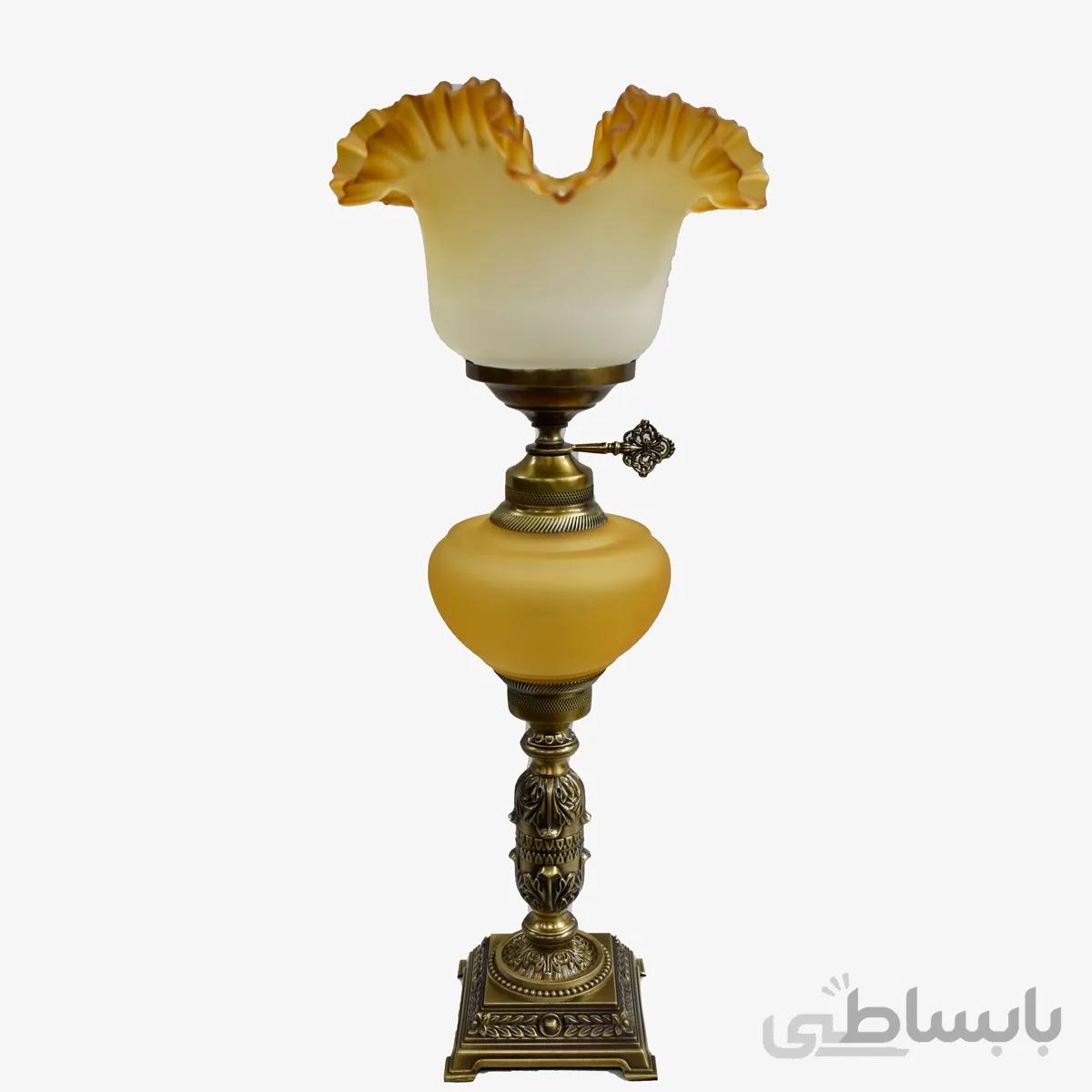 شمعدان بلور بدنه بلند برنز