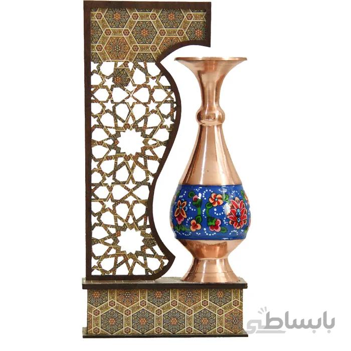 تندیس گلدان طرح مس و پرداز ارتفاع 16 سانتی متر کد TT-05
