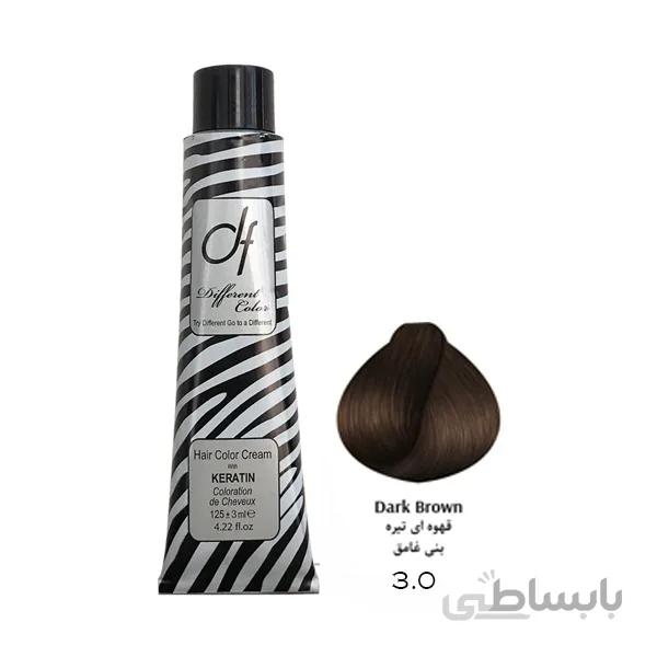 رنگ مو دیفرنت سری طبیعی شماره 3.0 قهوه ای تیره