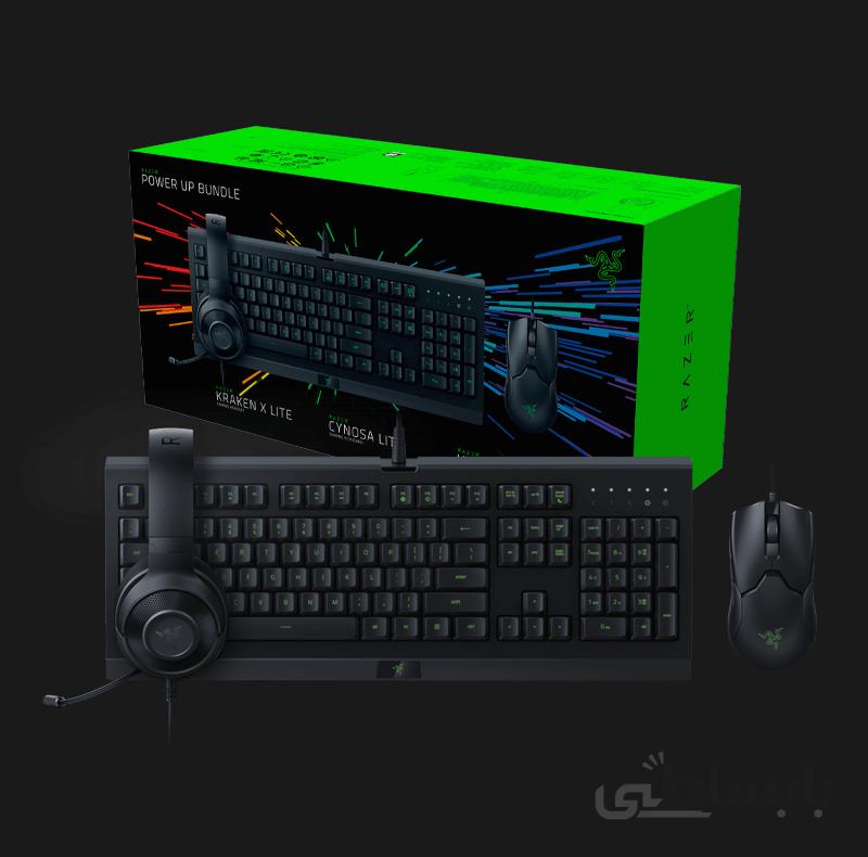باندل بازی هدست و کیبورد و ماوس ریزر Kraken X Lite + Cynosa Lite+Viper ا RAZER POWER UP BUNDLE-CYNOSALITE+VIPER+KKRAKEN X LITE
