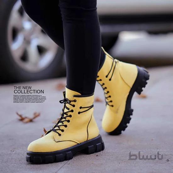 نیم بوت دو بند زرد