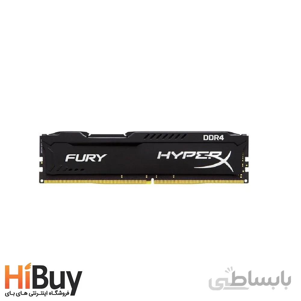 رم کامپیوتر کینگستون مدل HyperX Fury DDR4 2666MHz CL15 ظرفیت 16 گیگابایت ا Kingston HyperX Fury 16GB DDR4 2666MHz CL15 Quad Channel RAM HX426C15FBK4/16
