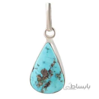 اویز گردنبند نقره زنانه بازرگانی میلادی مدل سنگ فیروزه کد pk_186
