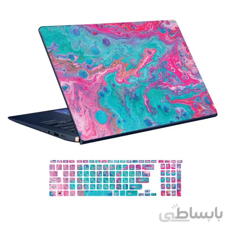 اسکین لپ تاپ طرح Colors کد ۷۱ به همراه استیکر کیبورد