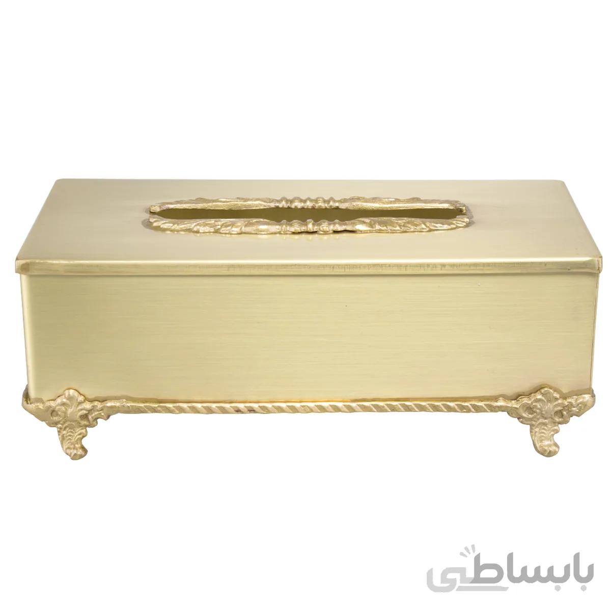 جعبه دستمال کاغذی برنجی ایران کادو کد 614
