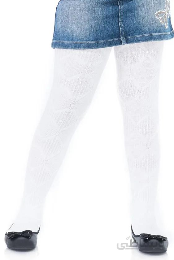 جوراب شلواری دخترانه طرح Ayda رنگ سفید | پنتی | Penti