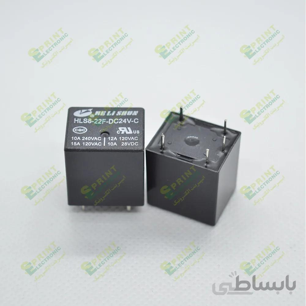رله 24 ولت پایه میلون بلند 5 پایه 12 آمپر HLS8-22F-DC24V-C