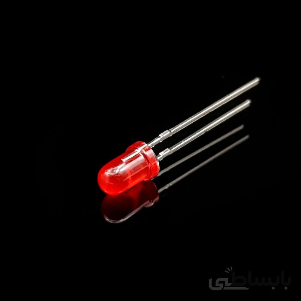 ال ای دی 3mm قرمز مات پایه کوتاه