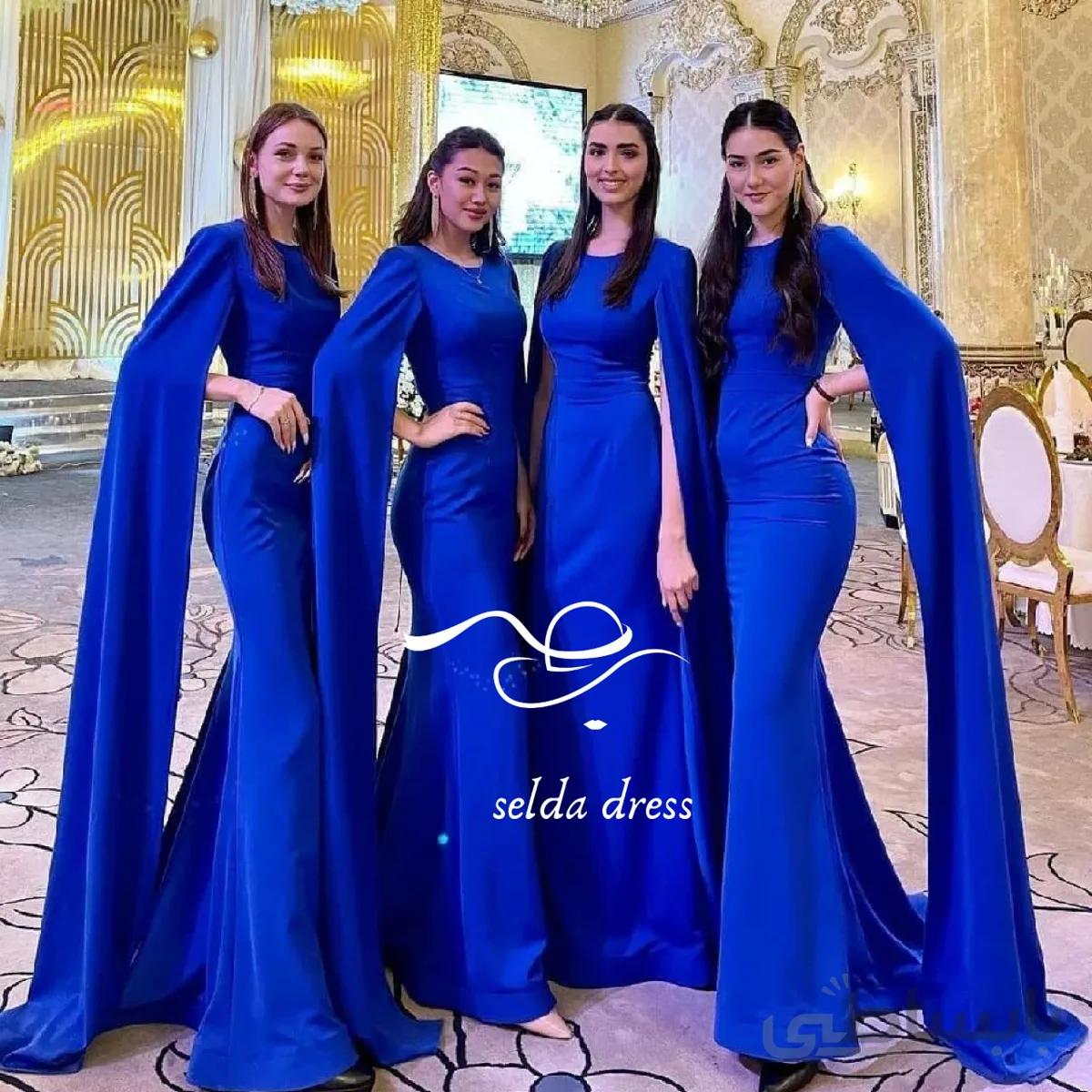 خرید لباس مجلسی ایرانی ۱۴۰۰ زنانه خوشدوخت با تنخور شیک و فوقالعاده ۱۳۲۳ - ابی کاربنی / ۳۸ ا 1323
