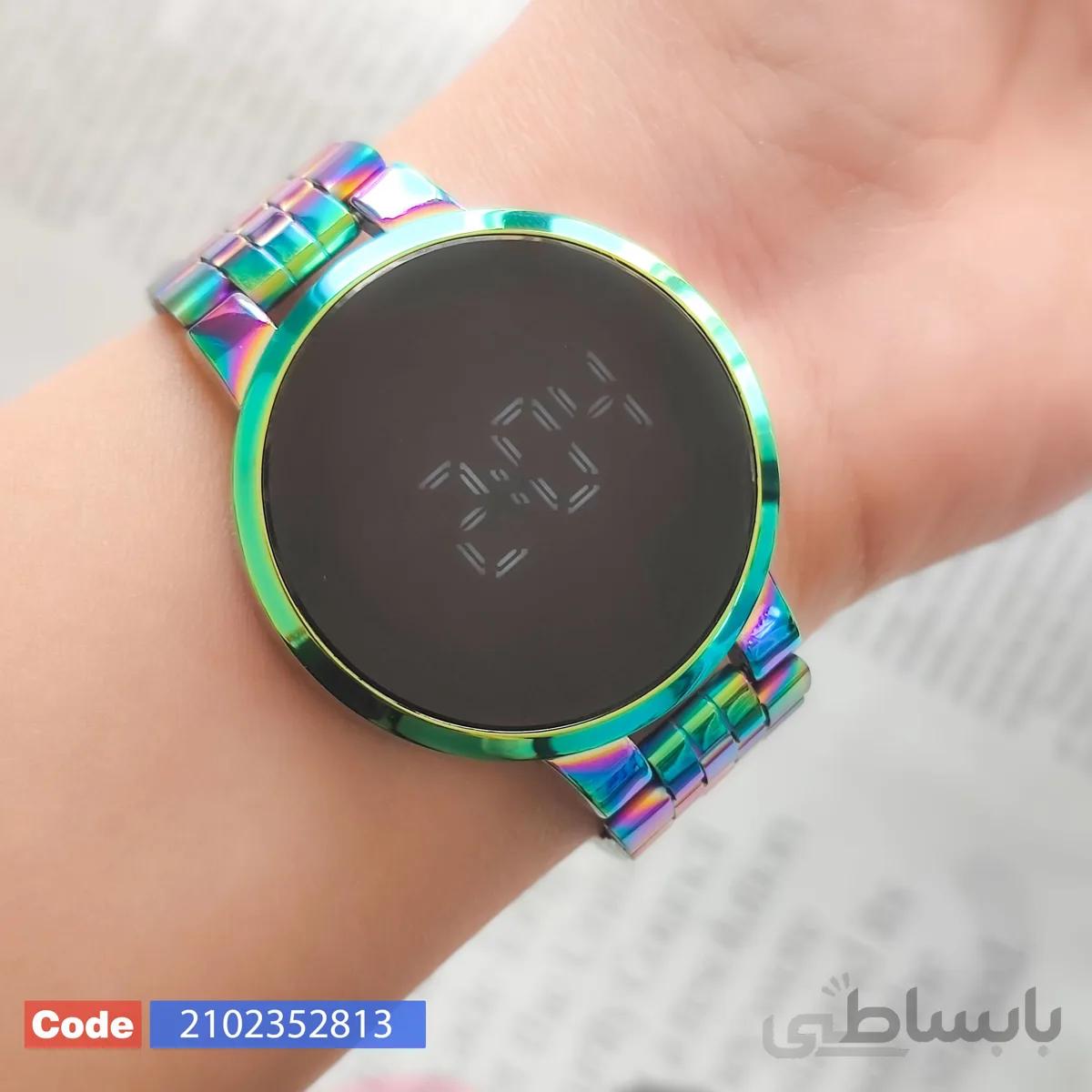 ساعت فلزی گرد led هفت رنگ