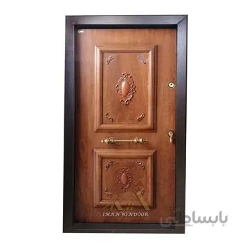 درب ضد سرقت دو قاب گلدار منبت