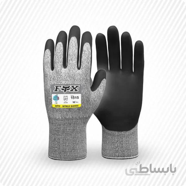 دستکش ضد برش واقعی، کف مواد نیتریل کات5 ( کد: 1515 )