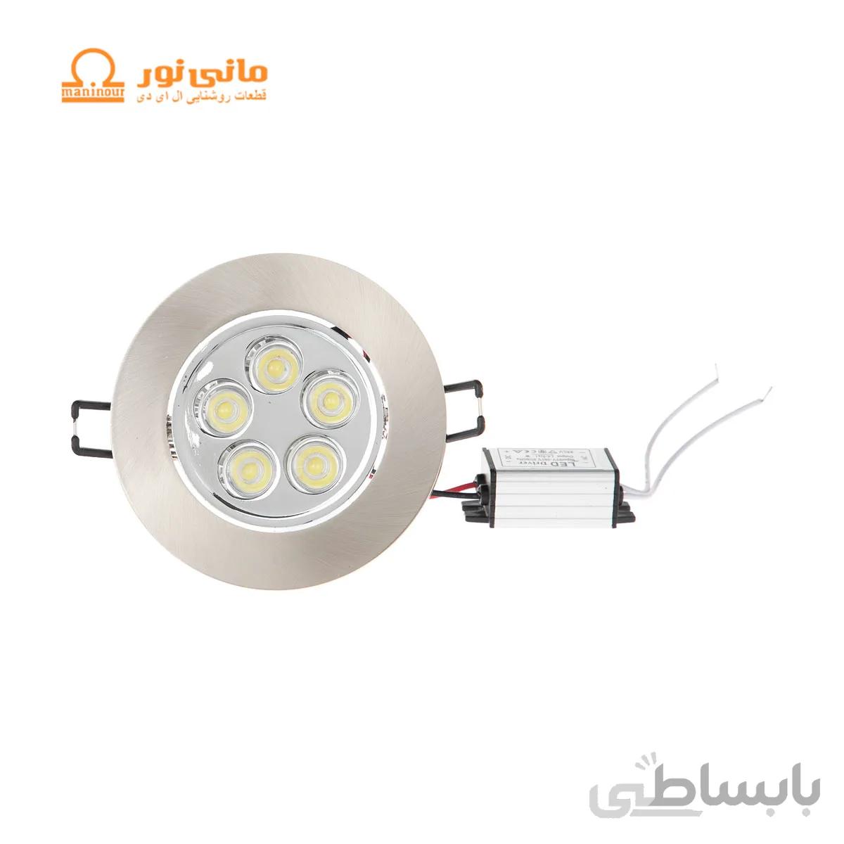 چراغ توکار سقفی 5 وات قطر 11 سانتی