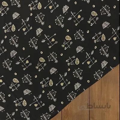 پارچه حریر ژورژت فانتزی رنگ نوک مدادی کد 103